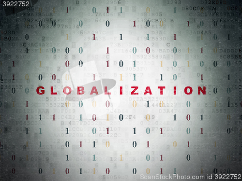 Image of Business concept: Globalization on Digital Data Paper background