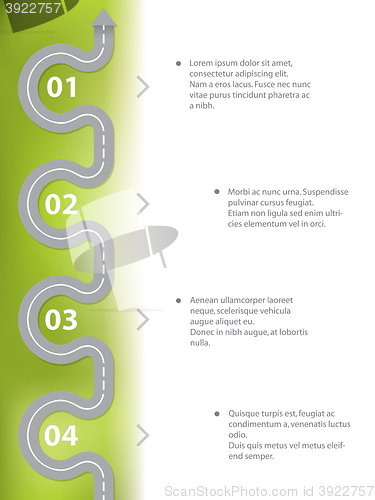 Image of Infographic design with curvy road