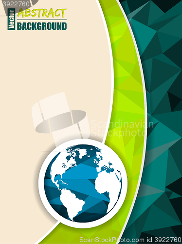 Image of Abstract green brochure with world map