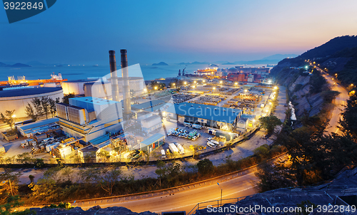 Image of petrochemical industry on sunset