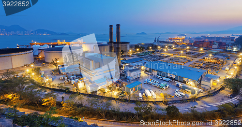 Image of petrochemical industry on sunset