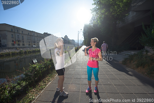 Image of congratulate and happy to finish morning workout