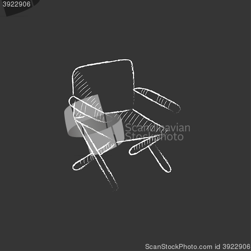 Image of Folding chair. Drawn in chalk icon.
