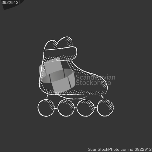 Image of Roller skate. Drawn in chalk icon.