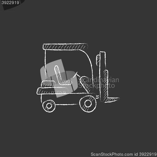 Image of Forklift. Drawn in chalk icon.