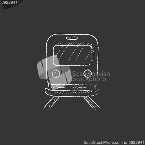 Image of Back view of train. Drawn in chalk icon.