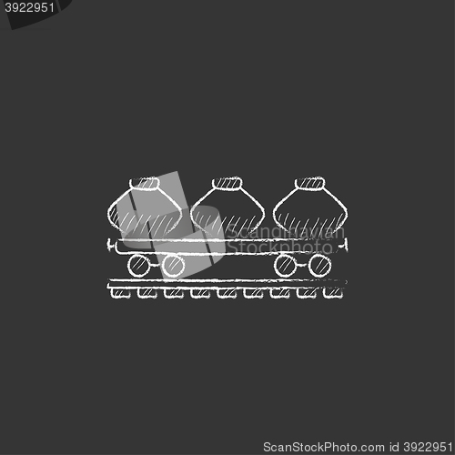 Image of Cargo wagon. Drawn in chalk icon.