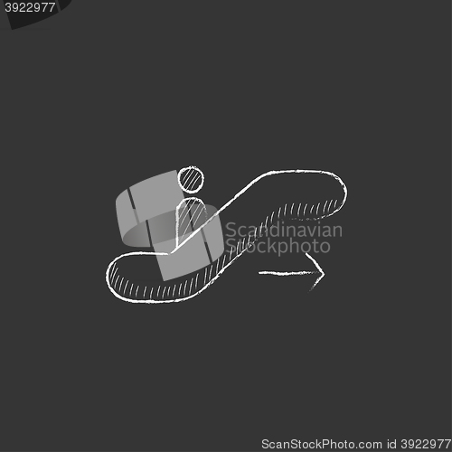 Image of Gangway of plane. Drawn in chalk icon.