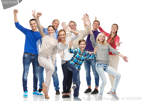 Image of group of smiling people having fun