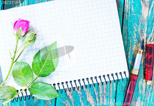 Image of rose and note