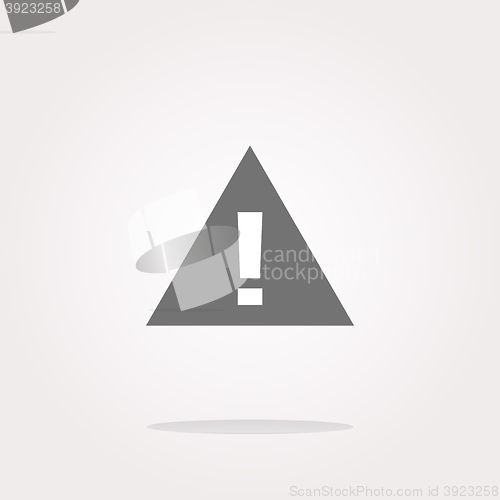 Image of vector glossy web button with attention warning sign