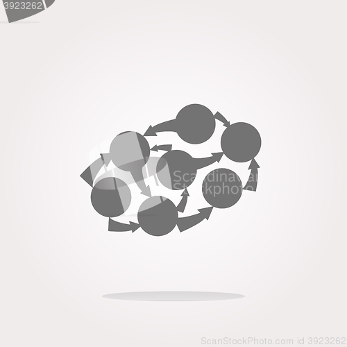 Image of vector Graph Icon on Round Button
