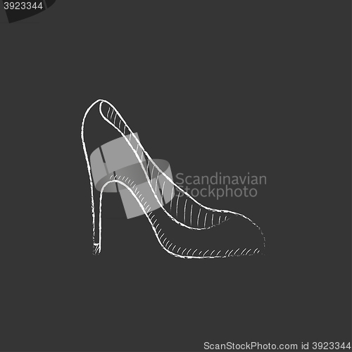 Image of Heel shoe. Drawn in chalk icon.