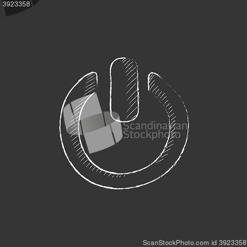 Image of Power button. Drawn in chalk icon.