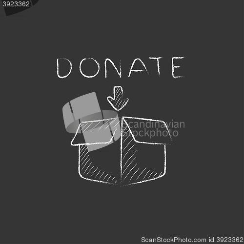 Image of Donation box. Drawn in chalk icon.