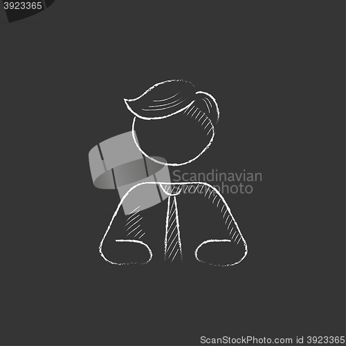 Image of Businessman. Drawn in chalk icon.