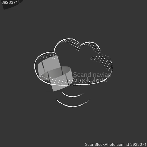 Image of Cloud computing. Drawn in chalk icon.