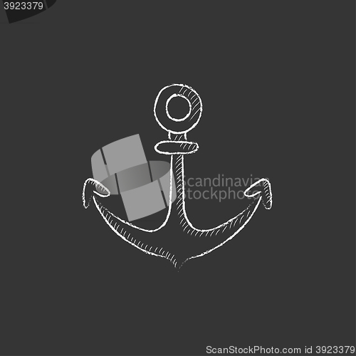 Image of Anchor. Drawn in chalk icon.