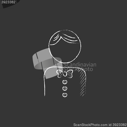 Image of Waiter. Drawn in chalk icon.