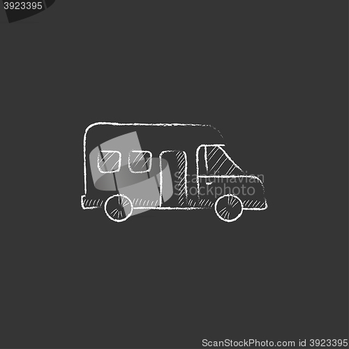 Image of Motorhome. Drawn in chalk icon.