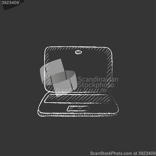 Image of Laptop. Drawn in chalk icon.