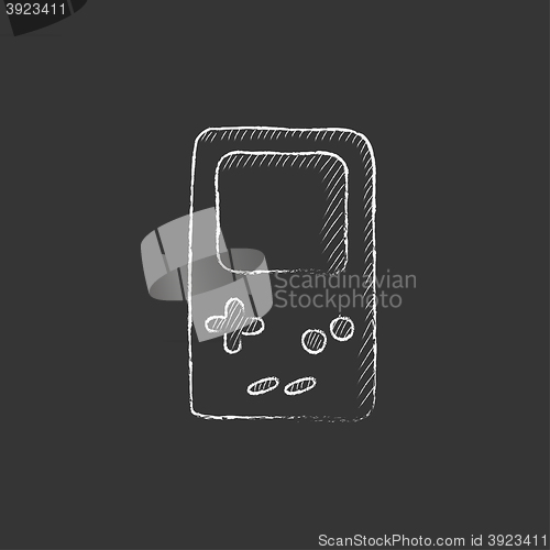 Image of Electronic game. Drawn in chalk icon.