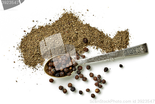 Image of black pepper on white background