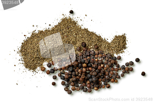 Image of black pepper on white background