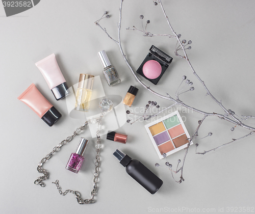 Image of cosmetics set for make-up 
