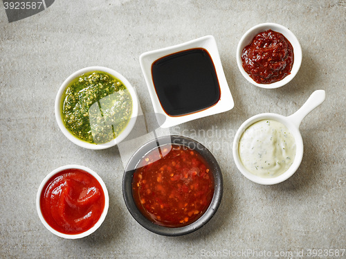Image of bowls of various sauces