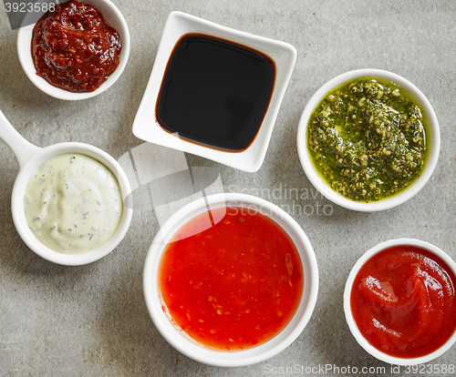 Image of bowls of various sauces