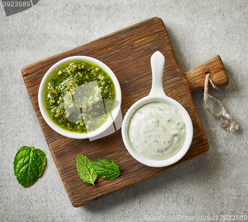 Image of bowls of various sauces