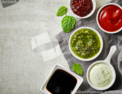 Image of bowls of various sauces