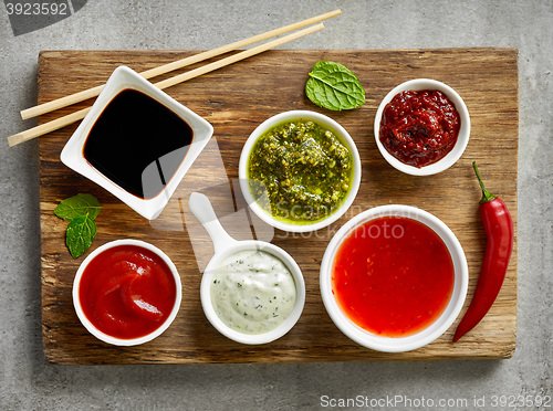 Image of bowls of various sauces