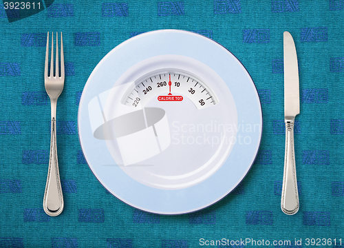 Image of plate with weighing scale