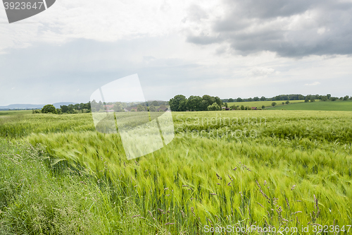 Image of stormy rural  springtime scenery
