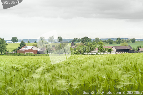 Image of stormy rural  springtime scenery