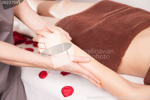 Image of Hands massage in the spa salon