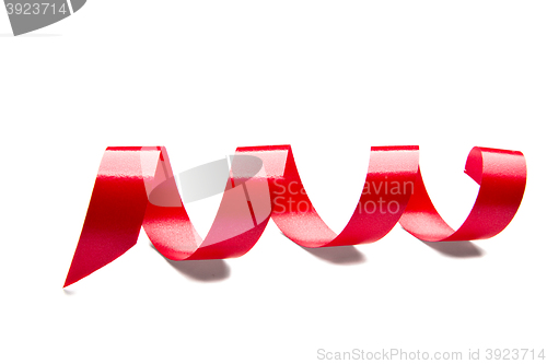 Image of red ribbon isolated on white background