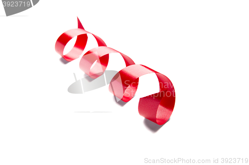 Image of red ribbon isolated on white background