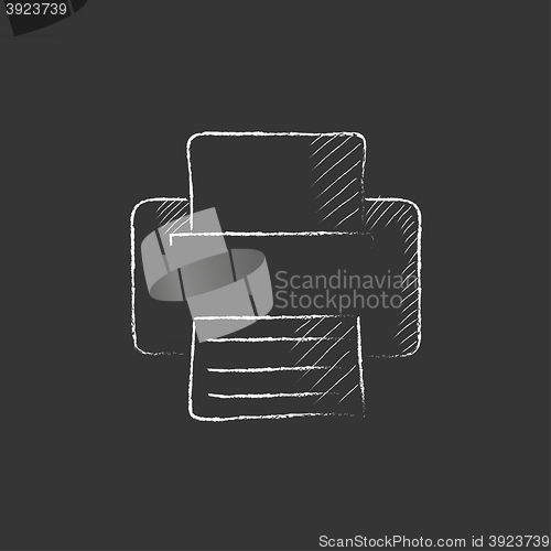 Image of Printer. Drawn in chalk icon.