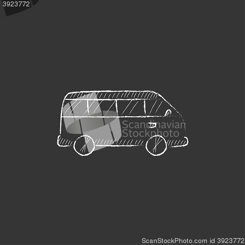 Image of Minibus. Drawn in chalk icon.