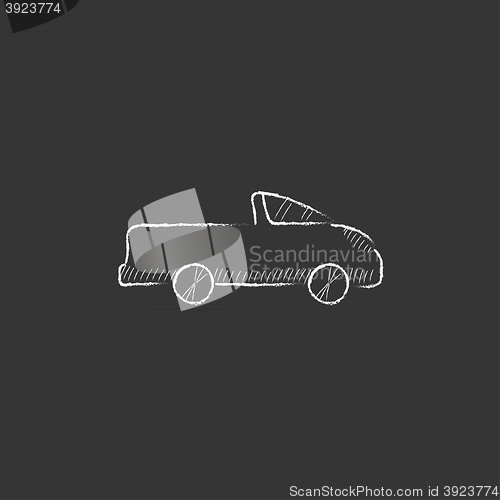 Image of Pick up truck. Drawn in chalk icon.