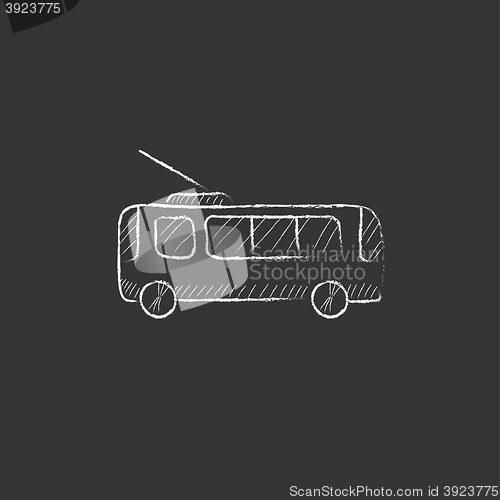 Image of Trolleybus. Drawn in chalk icon.