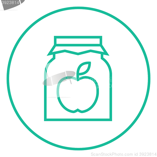 Image of Apple jam jar line icon.