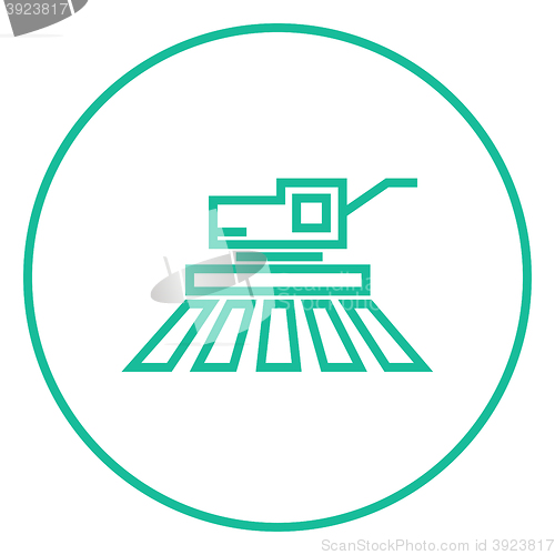 Image of Combine harvester line icon.