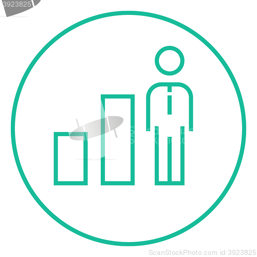 Image of Businessman and graph line icon.