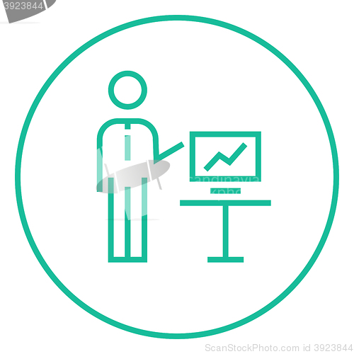 Image of Business presentation line icon.