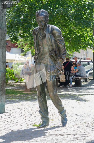 Image of Moscow, Russia - August 11, 2015: Monument to Bulat Okudzhava on the Arbat in Moscow