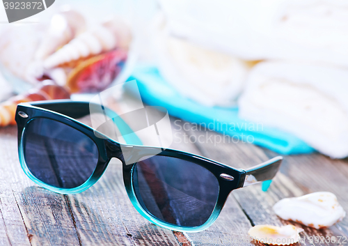 Image of sun glasses and flip flops 